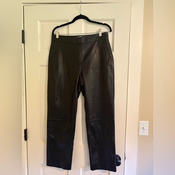 ✨NWOT J.Crew Kate Straight-Leg Pant in Black Lamb Leather | Size 8 NWOT✨ - Picture 1 of 8